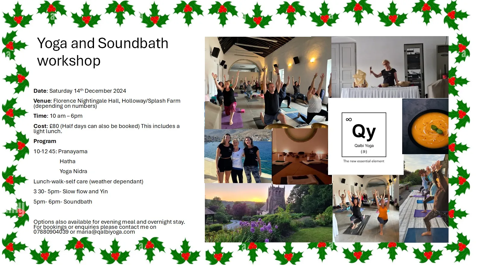 Yoga and soundbath workshop 2024 flyer